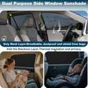 XCBYT 2019-2024 RAV4 Window Shades - Switch Between Total Blackout & Bug-Free Ventilation Car Window Covers | Reflective Silver 99% UV Heat Shield Breathable Mesh Side Window Sun Shade (4 PCS)