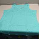 CRAZY GRID Women's Deep V-Neck Sleeveless Summer Casual Loose Fit Shirts Basic Tees Soft Tops Mint Green XX-Large