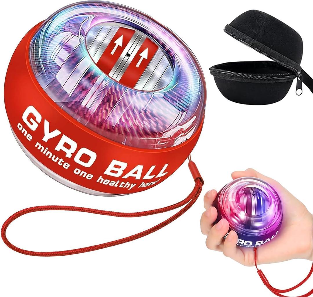 Torque-Ball Hand Exerciser, Wrist Power Gyro Ball, Curaball Hand Exerciser, Grip Strength Trainer, Hand Strengthening Devices, Wrist Strengthener, Finger Exerciser, Auto-Start Colorful Lighting