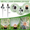 Tioncy 4 Pack Lawn Water Sprinkler 360 Degree Automatic Rotating Garden Hose Sprinkler on Spike Base for Yard with Stake Adjustable Grass Water Sprayer System for Nurseries Greenhouse