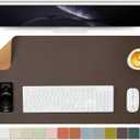 Cork Desk Mat - Dual-Sided Desk Pad for Office and Home - Desk Organization and Accessories - Ideal for Large Mouse Pad and Desk Mats on Top of Desks(Coffee,36"x 17")