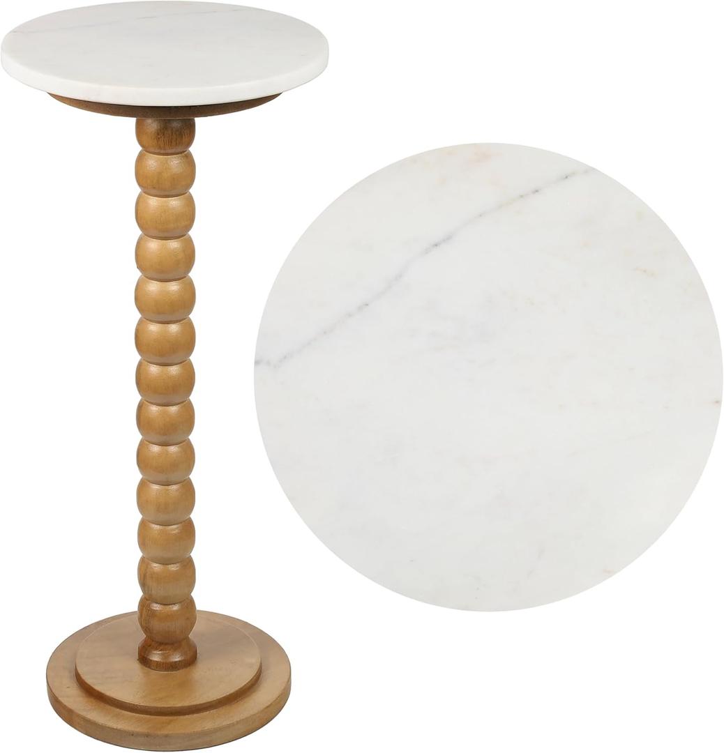 JONATHAN Y Monroe 24.25" Round Spindle Pedestal Drink Table, Natural