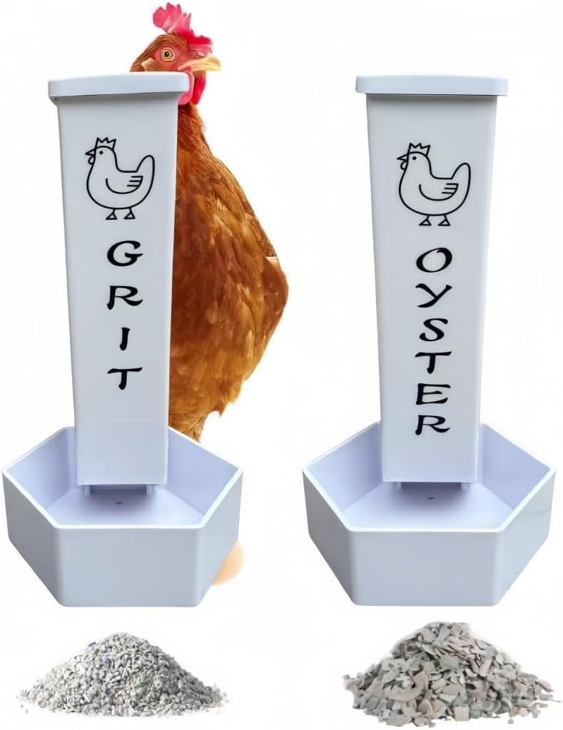 Chicken Oyster Shell Feeder and Grit Feeder Combo/Can be Suitable for Baby Chick, Duck, Turkey Feeders