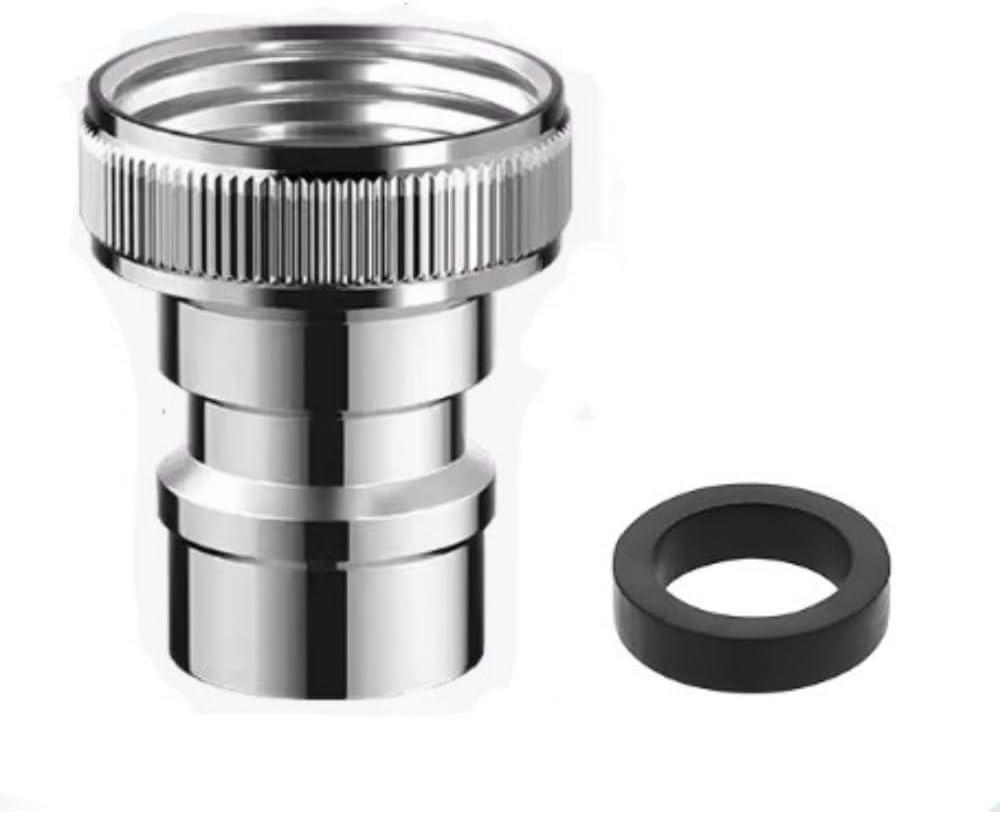 Universal Faucet Adapter Kit with Snap-On Design | 15/16-27 Male to 55/64-27 Female Thread Converter for Portable Dishwasher/Sink Hose/Aerator