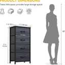 DWVO 4 Drawers Dresser, Dresser for Bedroom, Fabric Storage Tower, Chest of Drawers, Organizer Unit for Closets, Living Room, Sturdy Steel Frame, Wooden Top, Easy Pull Fabric Bins, 11.8"D x 17.7"W x 37.4"H