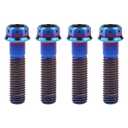 Titanium Flange Hex Head Bolt M10 20 25 30 35 40 45 50 55 60 65 70 75 80 85 90mm Screws Pack of 4 (M10x40mm Pitch 1.25mm, Burnt Blue)