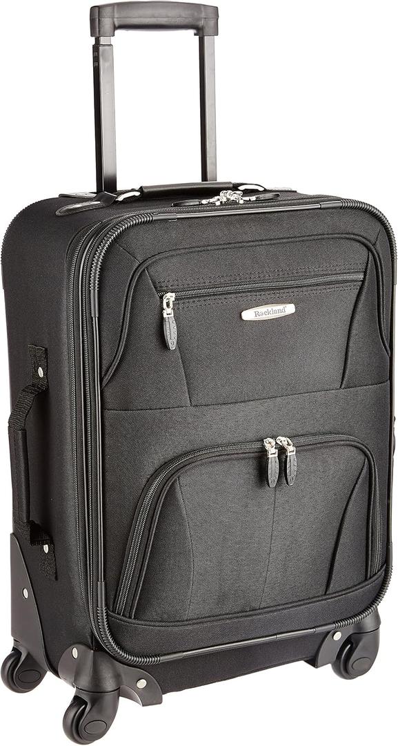 Rockland Expandable Spinner Carry On, Black, 19-Inch