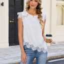 JTD Women's Sleeveless Tops Lace Trim Tank Tops Casual Loose Blouses 2026 Summer Trendy Dressy Tank Shirt (S)