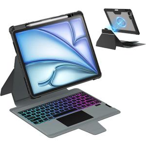 Nillkin Magnetic Keyboard Case for iPad Air 11-inch (M3/M2)& Air 5th/4th Generation, iPad Pro 11(1st/2nd/3rd/4th Gen) Rugged Case with Detachable Backlit Keyboard, Trackpad, Portrait/Landscape Modes