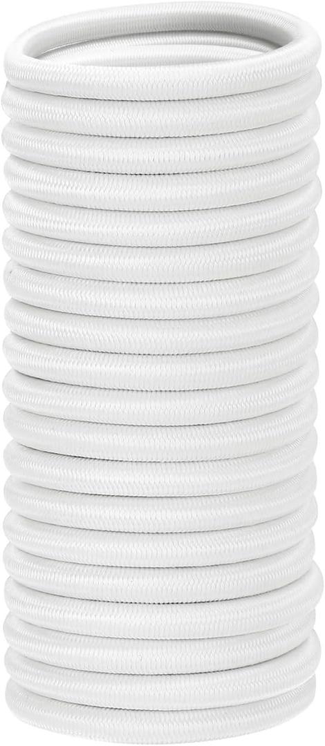 PATIKIL Bungee Shock Cord, 3/8" x25Ft Polyester Marine Grade Bungee Cord Elastic String Replacement for Zero Gravity Chair Kayak Camping Tent Pole Cargo Tie Downs, White