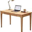 Solid Wooden Desk with Drawers, Small Writing Desk with Drawers for Computer, PC Desk for Work, Study or Gaming, Easy to Assemble, 39in