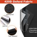 LBTING Round Patio Furniture Cover, Outdoor Table Chair Set Covers 48Dia x 28H Inches, 420D Waterproof Windproof Dust-proof UV-Resistant Furniture Cover - Black