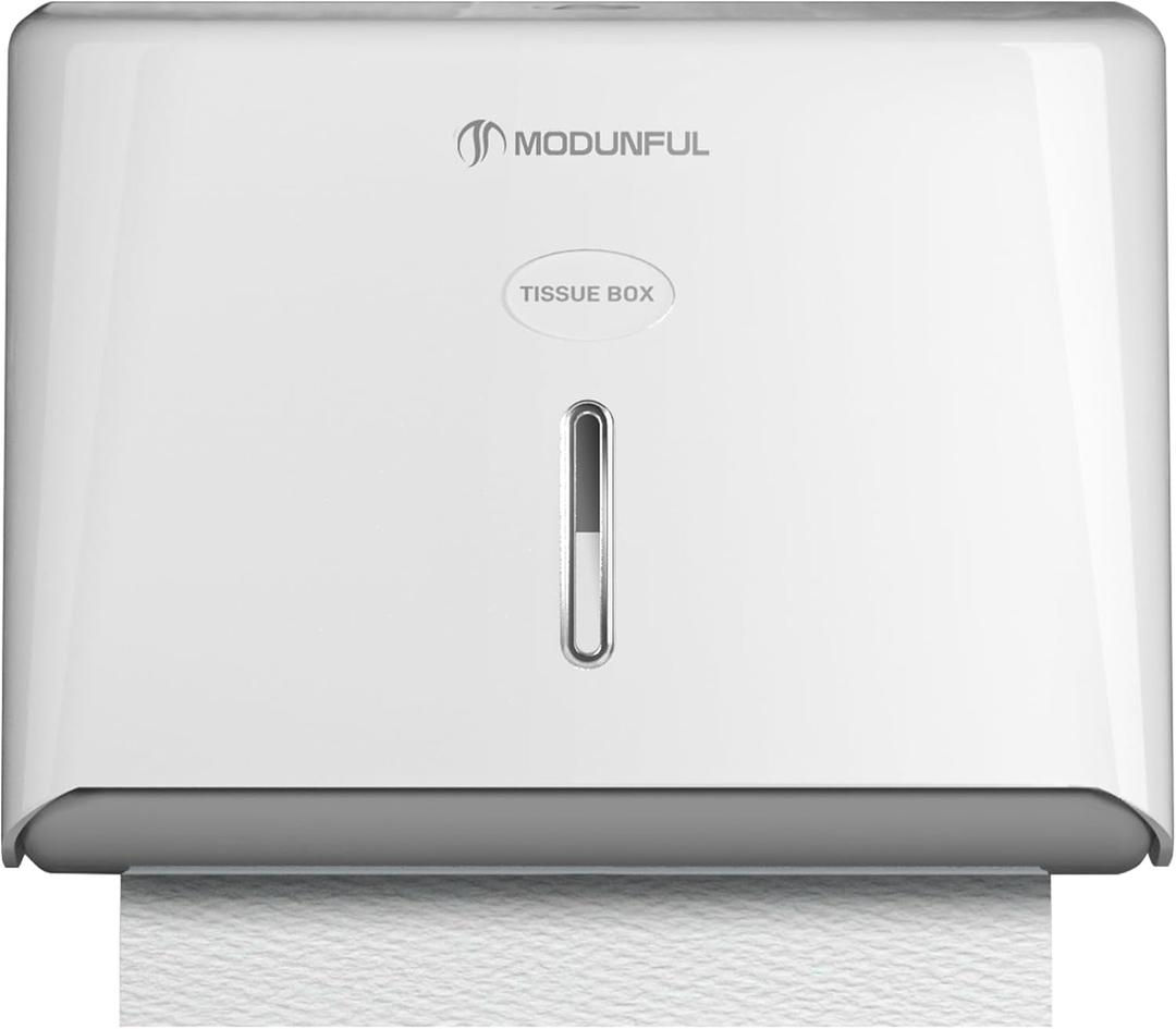 modunful Wall-Mounted Paper Towel Dispenser: Built-in Sample Towel ABS Wall Box, Black Pearl Finish, Two Lock Options, No Drilling Installation for Apartments & Small Spaces & RV