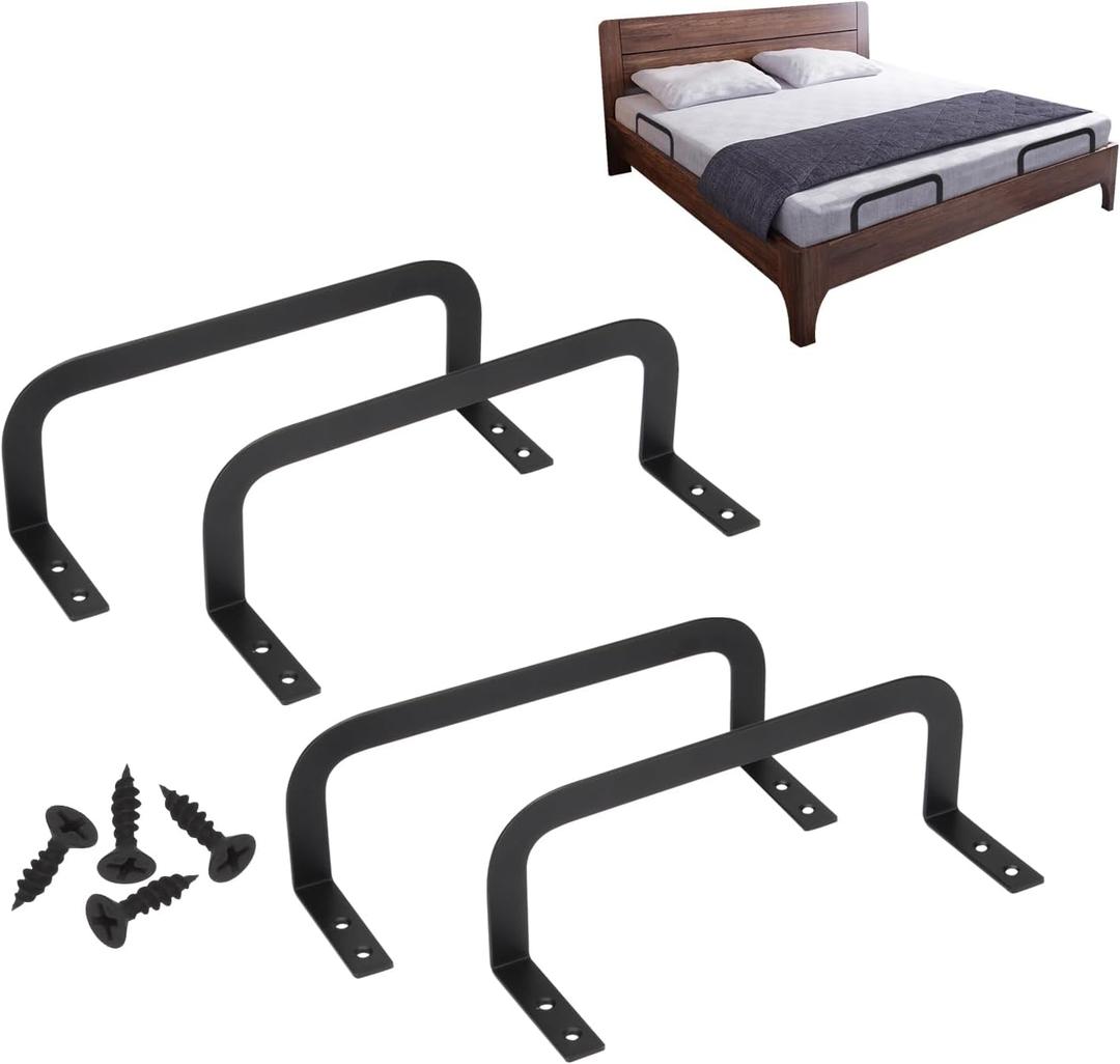 4PCS Mattress Slide Stoppers, Mattress Retainer Bar for Adjustable Beds, Metal Mattress Stabilizers for Wooden Bed Frame, Sturdy Mattress Holder in Place to Keep Mattress from Sliding