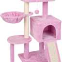 FISH&NAP Cute Cat Tree Kitten Cat Tower for Indoor Cat Condo Sisal Scratching Posts with Jump Platform Cat Furniture Activity Center Play House Pink