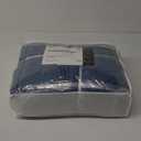 KASENTEX King Size Comforter Set 3 Piece,Seersucker Breathable Fabric,Lightweight Fluffy Down Alternative,Box Stitch Quilting, All Season Machine Washable with 2 Pillow Shams, Navy Blue