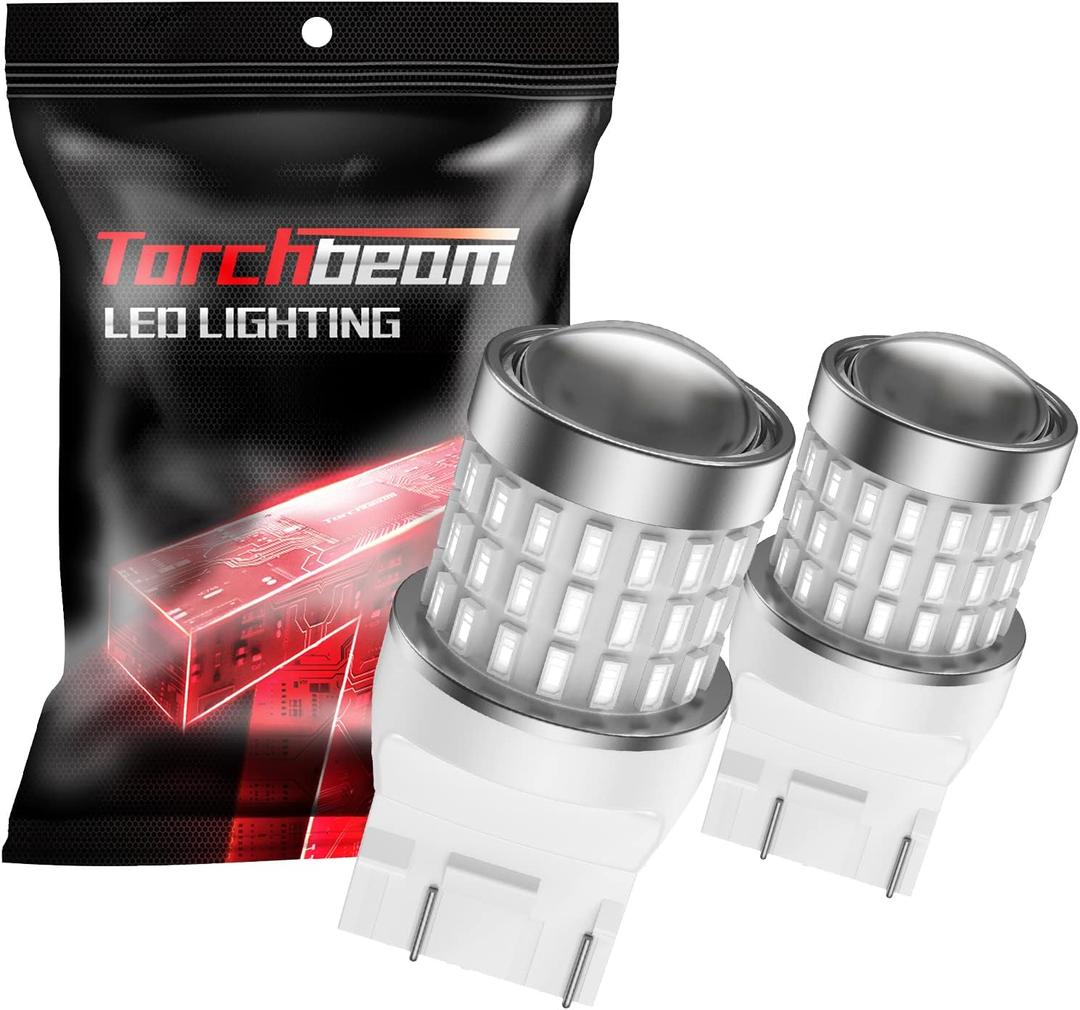Torchbeam 7443 7440 LED Bulbs Red Brake Lights Super Bright, 3000LM 300% Brighter, 7441 7444 T20 LED Lights Replacement with Projector for Tail Parking Lights, CANBUS FREE