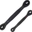 Klein Tools 68216 4in1 Reversible Ratcheting Box Wrench Set, Quad Wrench, SAE, 2Piece, 1/4 to 3/4Inch, Forged Steel, 90Tooth