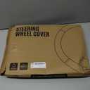 PIC AUTO Massage Steering Wheel Cover, Black Football Pattern Material Spliced Leather Car Steering Wheel Protector, Car Interior Accessories, Universal Fit 14.5"-15.5" for Cars, Trucks, Van, SUV