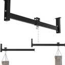 Ceiling Punching Bag Hanger w Roller Heavy Bag Hanger High Load-Bearing Capacity Wall Ceiling Mount Saving Space 42'' Long Ease Adjust for Home Gym Muay Thai Bag