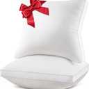 AIAEL 18x18 Premium Down Alternative Pillow Inserts, Set of 2  Ultra-Plush Throw Pillows with 100% Cotton Cover for Sofa, Couch & Bed  Luxury Machine Washable Cushions (White)