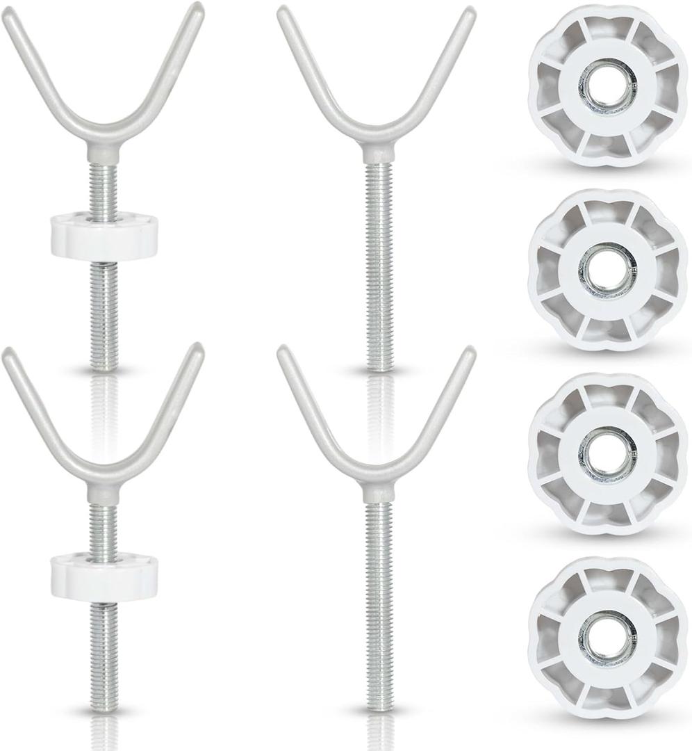 4-Pack Baby Gate Banister Adapter Y Spindle Rods M10 (10mm), Threaded for Pressure Mounted Baby and Pet Safety Gates, Includes Mounting Bolts