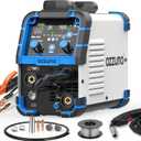 AZZUNO Aluminum 155A MIG Welder 110V/220V, 5-in-1 MIG Welding Machine with Flux Core MIG/Gas MIG/Aluminum MIG/Stick/Lift TIG Welding, Wire Feed Welder Machine