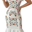 Floerns Women's Summer Bodycon Dress Cap Sleeveless Square Neck Ruffle Hem Party Beach Sundresses (White, M)