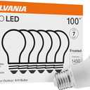 SYLVANIA ECO LED A19 Light Bulb, 100W Equivalent, Efficient 14.5W, 7 Year, 1450 Lumens, Non-Dimmable, Frosted, 2700K, Soft White - 6 Pack (40885)