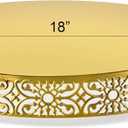 Wenqik 18 Inch Cake Stand, Metal Round Cake Stands Set with Modern Design White Dessert Display Cupcake Stands Plates Fruit Serving Tray for Wedding Birthday Baby Shower Party (Gold)