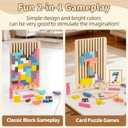 Wooden Stacking Puzzle Toy, Montessori Brain Blocks for Kids, 42Pcs 3D Russian Block Brain Teaser Puzzles & Wooden Puzzles for Toddlers, Educational Family Interactive Board Game, Gift for 3+ (1 Box)