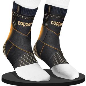 JIUFENTIAN Ultra-Thin & Copper Infused Ankle Support - Adjustable Compression Ankle Brace for Sprain Recovery, Plantar Fasciitis & Daily Pain Relief | Breathable, Durable, Fits Any Shoe (Small)
