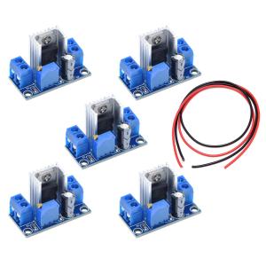 5 Pcs LM317 DC-DC Converter 4.2-40 V Buck Step-Down Adjustable Voltage Regulator Circuit Board for Ardunio with 24 AWG Wire