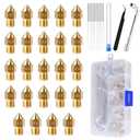 Comgrow 24PCS MK8 Nozzles 3D Printer Extruders Brass Nozzles 0.2mm/0.4mm/0.6mm/0.8mm/1.0mm, 3D Printer Brass Hotend Nozzles with DIY Tools Storage Box for Creality Ender 3/Ender 3 Pro/Ender 3 S1/CR 10