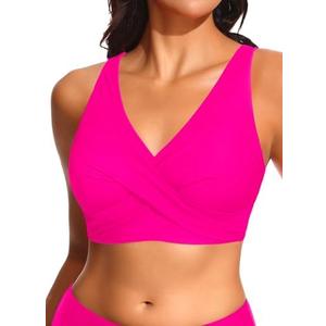 Women Bikini Top - 2025 Full Coverage Bathing Suit Top Push Up Swimsuit Tops Large Bust Swim Tops No Bottom 2XL
