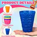 Domensi 12 Pack Tiki Plastic Cups Bulk 10oz Hawaiian Cups Hard Plastic Material Tiki Statue Drinking Cup for Summer Luau Party Drinkware Supplies