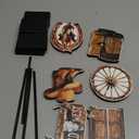 Amyhill 6 Pcs Western Party Decorations Cowboy Party Theme Wooden Standing Table Centerpiece Western Country 3D Wild West Cowboy Tabletop Decor