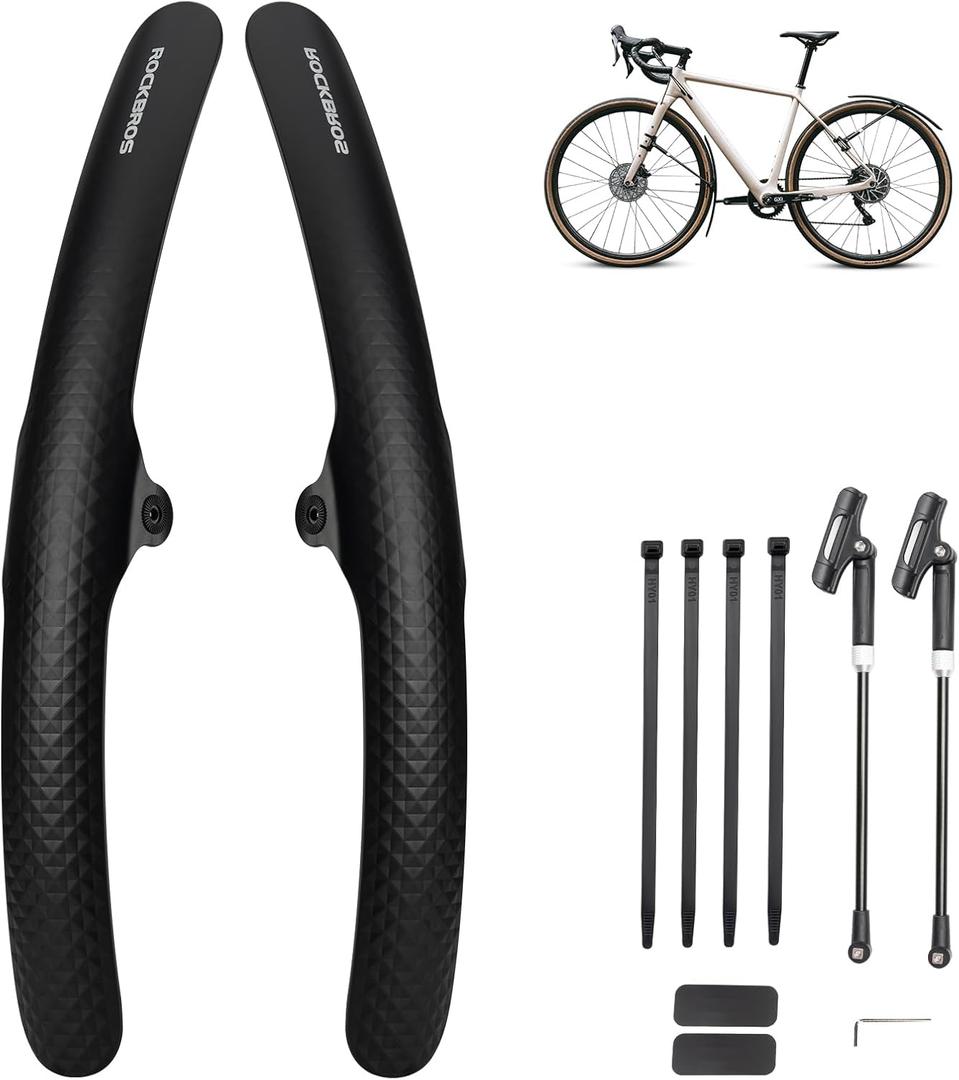 ROCKBROS Bike Fenders 2 Pack Vintage Minimalist Quick Release Bicycle Fenders Front and Rear Universal Bike Mud Guard Adjustable Easy to Install
