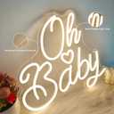 Oh Baby Neon Sign for Wall Decor, Baby Shower Neon Sign with Dimmer, Warm White Led Light for Bedroom Decor, Wall Decoration USB Powered with Switch, Gift for Mother(14.9inchs*13inchs)