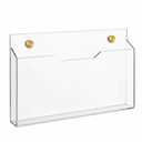 1Pc Clear Acrylic File Holder Wall Mount Mail Magazine Organizer File Holders with Screw Wall Pocket Office Document Storage Rack Magazine Letter Brochure(14 x8.3 x1.2 ,Horizontal)