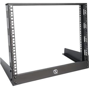 RIVECO 8U Desktop Rack for Network & Audio, 19 Inch 2 Post Open Frame Cabinet with Reinforced Beam, Free Standing Tabletop Racks for IT Server Music Recording Studio AV Equipment