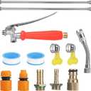 44" Sprayer Wand Replacement Kit, Stainless Steel Watering Lance with 1/4", 3/8", 1/2" Quick Connectors, Brass Barbs & Hose Clamps Adjustable Nozzle Universal Garden Pressure Pump Spray Accessories