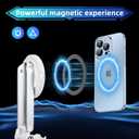 MQOUNY for Magsafe Tripod Stand for iPhone,Portable Pocket Size Selfie Stick with Rechargeable Remote and Metal Ring,Extendable Detachable Cell Phone Tripod Compatible with iPhone/Android (White)