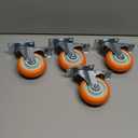 4 Inch Industrial Heavy Duty Swivel Caster Wheels with Brake,Set of 4 Safety Locking Casters,Load 2000lbs,Premium Polyurethane Wheels for Table,Trailer,Saw Table,Stage Toolbox,Bed,Corn Board (Orange)