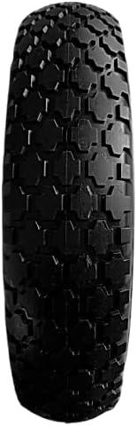 2 New HORSESHOE Knobby 4.80/4.00-8 Solid Flat-Free Wheelbarrow Cart 16" Wheels w/Grease Fitting, Center Hub Length 3"-6" Installed 1" Grease Bushing