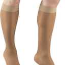 Truform Sheer Compression Stockings, 15-20 mmHg, Women's Knee High Length, 20 Denier, Beige, Medium