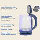 Glass Electric Kettle, No Plastic Contact With Water, 1.8L Electric Tea Pot, Automatic Shut-off, Borosilicate glass Visual Boiling, Water Heater & Teapot Perfect For Tea & Coffee