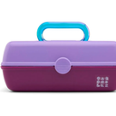 Caboodles Pretty in Petite Makeup Box, Two-Tone Lavender on Violet, Hard Plastic Organizer Box, 2 Swivel Trays, Fashion Mirror, Secure Latch for Safe Travel