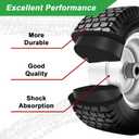 2 x 13x5.00-6 Flat Free Lawn Mower Tire and Wheel,13 x 5 x 6 Riding Lawn Mower Tires and Wheel With 3" Centered Hub and 3/4" & 5/8" Bearings (2-Pack)