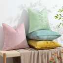 decorUhome Summer Couch Throw Pillow Covers 12x20 Set of 2, Decorative Soft Velvet Modern Cozy Chenille Lumbar Pillow Cases with Elegant Design for Sofa Bed Living Room Home Decor, Blush Pink